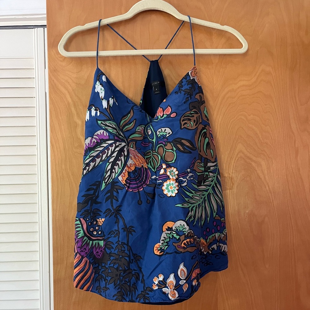 J. Crew Blue Paisley Tank Top